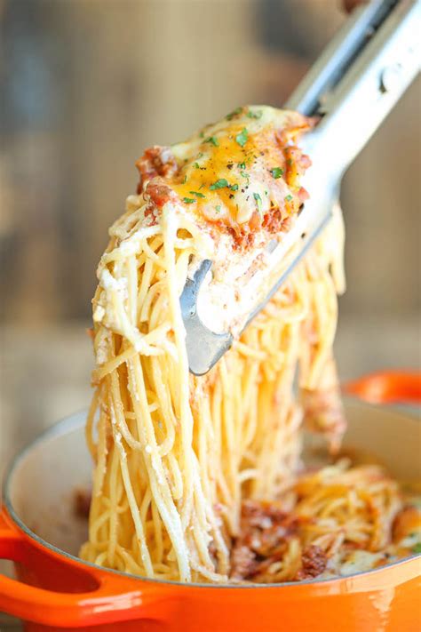baked-cream-cheese-spaghetti-damn-delicious image