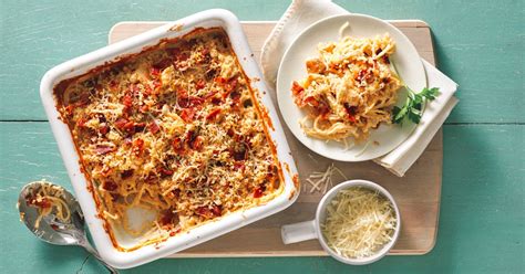 cheesy-chicken-and-bacon-no-boil-pasta-bake image