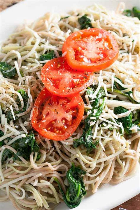 angel-hair-pasta-with-garlic-and-spinach-the-pasta image