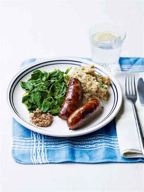 sausages-with-cheesy-butter-bean-mash-delicious image