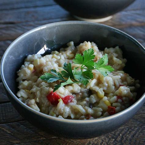 corn-red-pepper-and-mushroom-risotto-something image