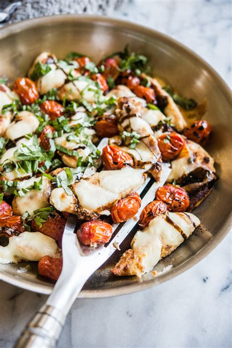 easy-caprese-chicken-skillet-one-pan-recipe-fed-fit image