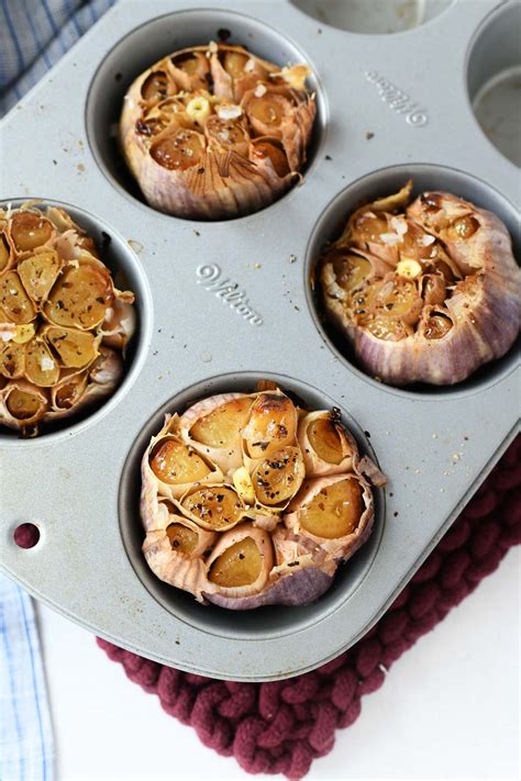 how-to-roast-garlic-in-the-oven-muffin-tin image