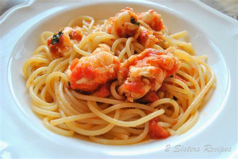 spaghetti-with-lobster-tails-sauce-2-sisters-recipes-by image