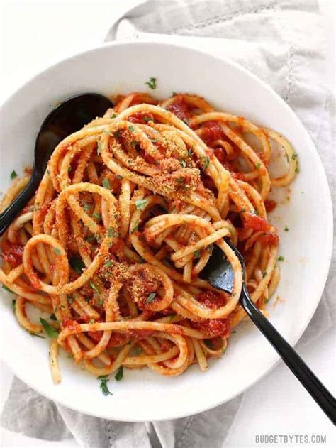 pasta-with-5-ingredient-butter-tomato-sauce-budget image