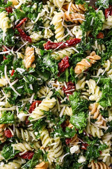 mediterranean-pasta-kale-salad-must-love-garlic image