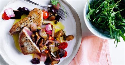 tuna-with-caponata-recipe-gourmet-traveller image