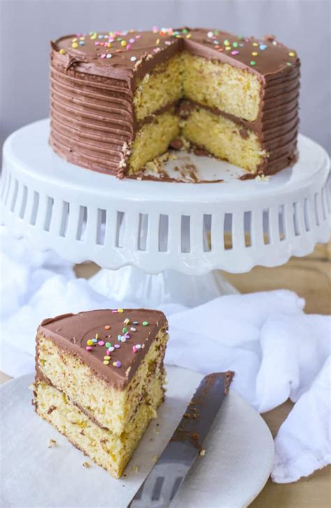 9-ingredient-moist-yellow-cake-with-chocolate image
