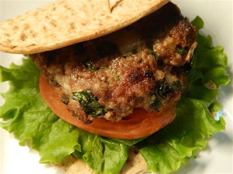 spinach-and-asiago-beef-burgers-drizzle-me-skinny image