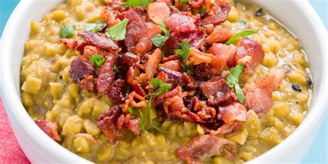 best-loaded-bacon-split-pea-soup-recipe-delish image