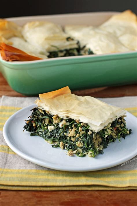 spinach-and-chicken-phyllo-bake-emily-bites image