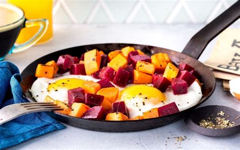 sweet-potato-beet-hash-with-eggs-myfitnesspal image