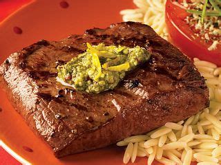 spicy-lemon-pesto-flat-iron-steaks-beef image