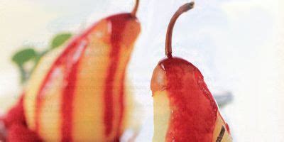 quick-poached-pears-with-ruby-red-raspberry-sauce image