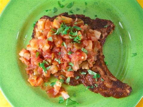 salsa-pork-chops-and-potatoes-skillet-dinner image