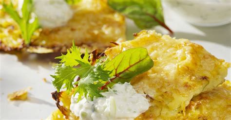cabbage-and-potato-hash-browns-with-tzatziki image