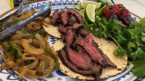 charred-carne-asada-tacos-with-roasted-poblanos image
