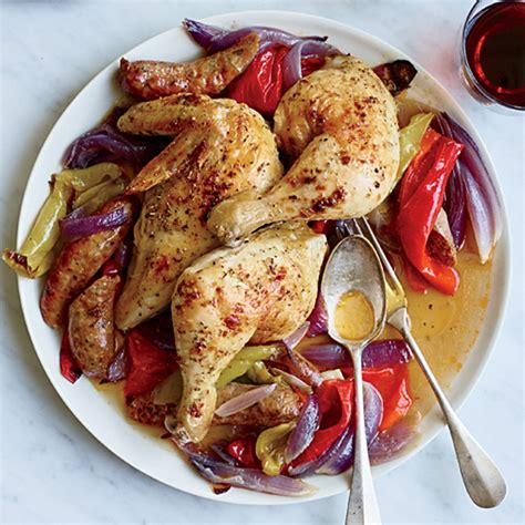 roast-chicken-with-sausage-and-peppers-recipe-food image