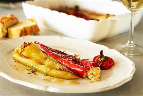feta-stuffed-roasted-peppers-diane-kochilas image