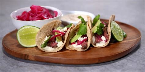 chipotle-lime-steak-tacos-with-quick-pickled-onions image
