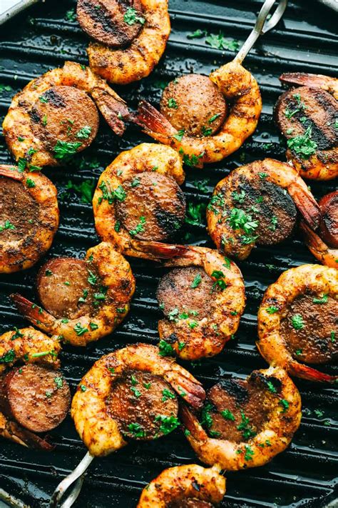 easy-and-amazing-cajun-shrimp-and-sausage-skewers image