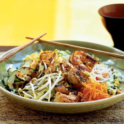 lemongrass-shrimp-over-rice-vermicelli-vegetables image