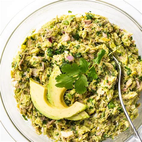 easy-healthy-avocado-tuna-salad-recipe-wholesome image