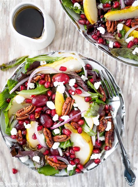pomegranate-pear-and-pecan-salad-with-balsamic image