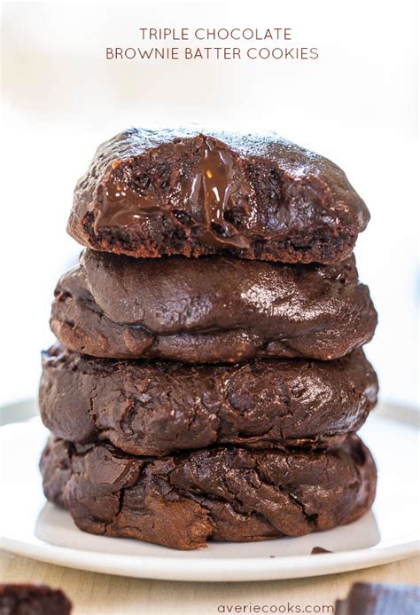 fudgy-triple-chocolate-brownie-cookies-averie-cooks image
