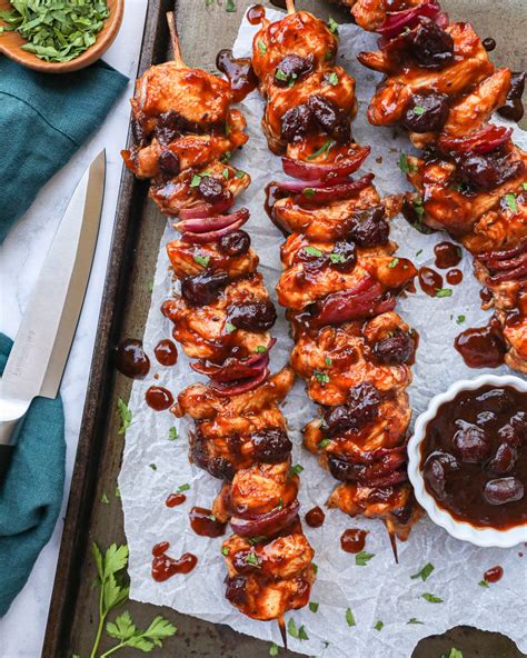 oven-baked-cranberry-bbq-chicken-skewers image