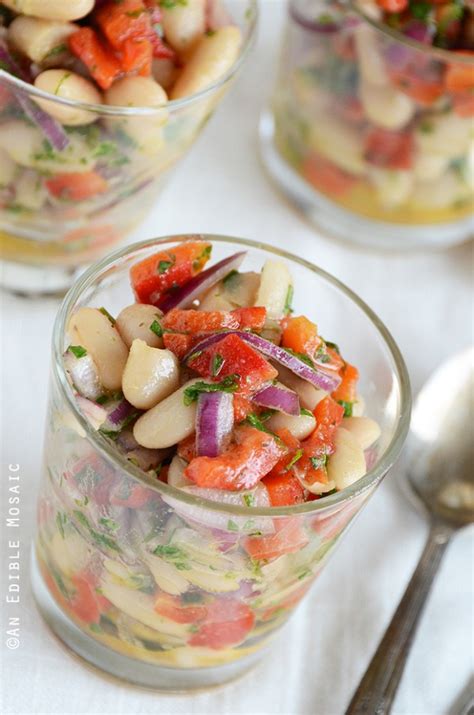 white-bean-roasted-red-pepper-salad-an-edible image