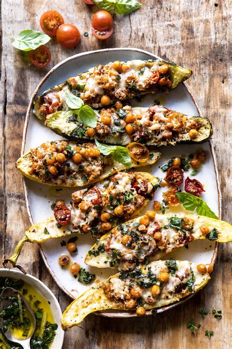 spicy-chickpea-and-cheese-stuffed-zucchini-half image