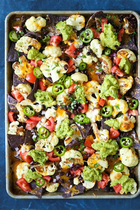 sheet-pan-cauliflower-nachos-damn-delicious image