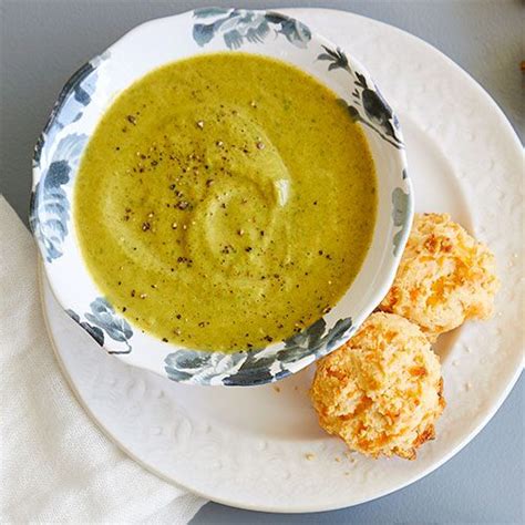 broccoli-cheddar-soup-with-cheddar-biscuits image