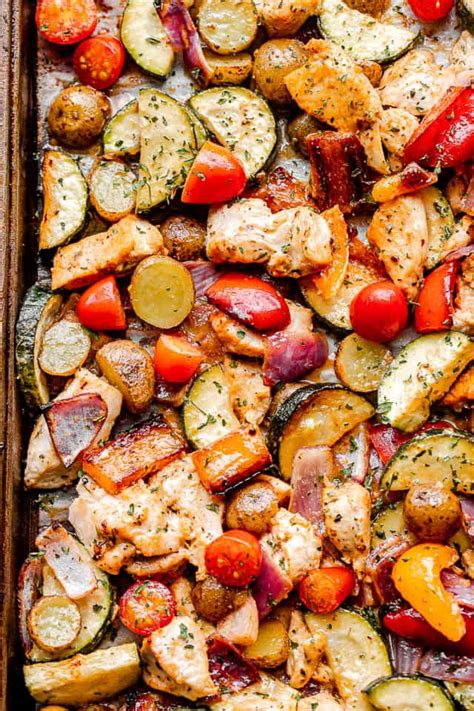 chicken-and-vegetables-sheet-pan-dinner image
