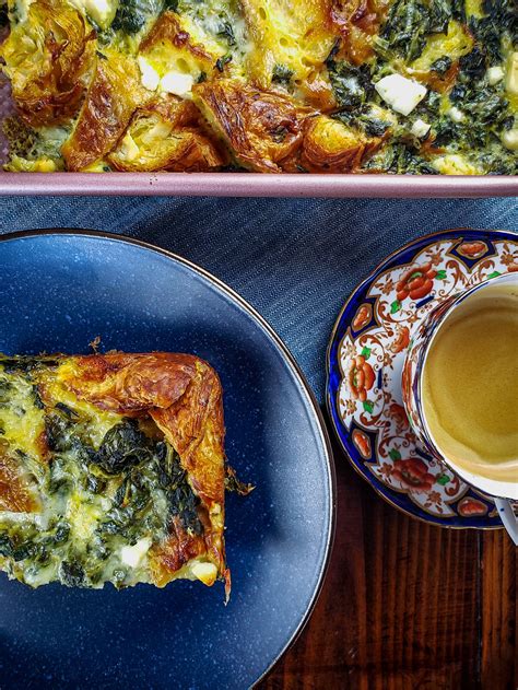 croissant-strata-with-spinach-feta-and-gruyere-salt image