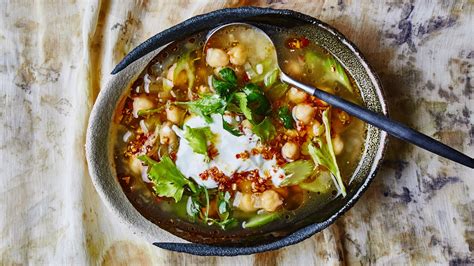 chickpea-and-celery-soup-with-chile-garlic-oil image