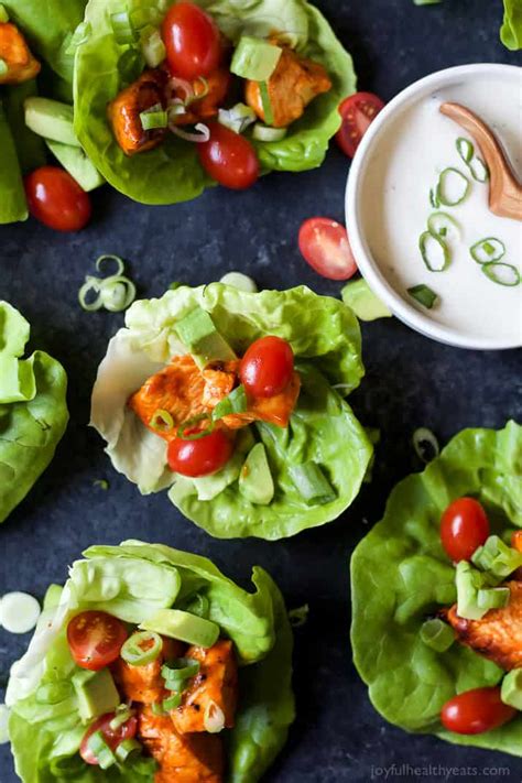 easy-buffalo-chicken-lettuce-wraps-recipe-joyful image