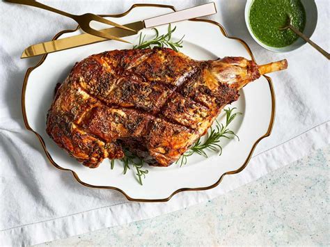 herb-crusted-roasted-leg-of-lamb-recipe-southern-living image