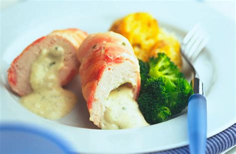 wrapped-chicken-stuffed-with-boursin-dinner image