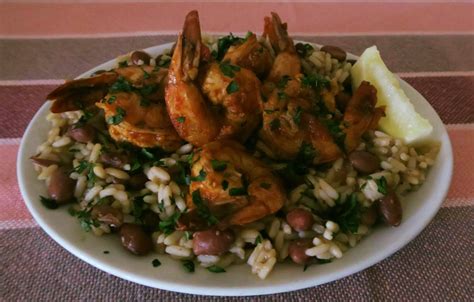 new-orleans-bbq-shrimp-with-red-beans-rice image