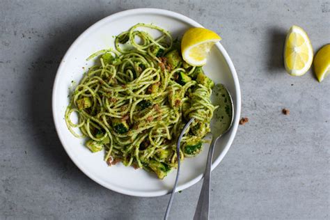 spaghetti-with-zucchini-parsley-pesto-and-bottarga image