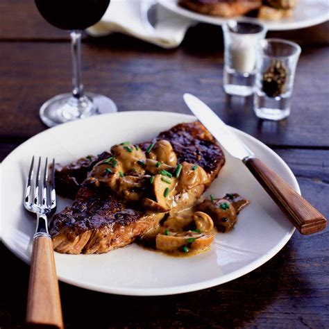 seared-steaks-with-porcini-mushroom-cream-sauce image