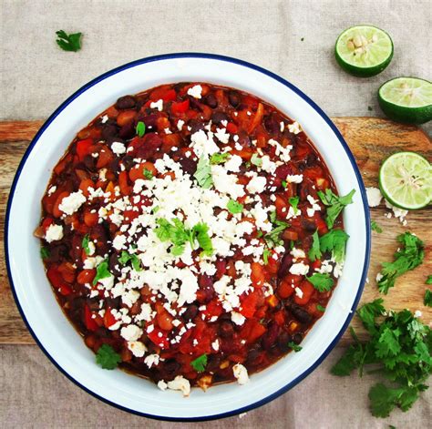 easy-mexican-three-bean-chilli-recipe-with-chipotle image