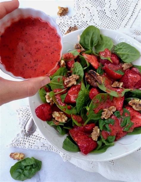 spinach-strawberry-walnut-salad-recipe-veggie-society image