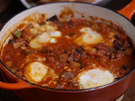 ratatouille-with-poached-eggs-and-garlic-croutons image