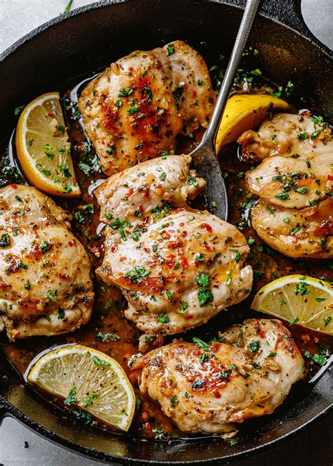 lemon-garlic-baked-chicken-thighs-recipe-eatwell101 image
