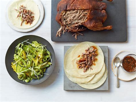 crispy-roast-duck-with-pancakes-dipping-sauce image