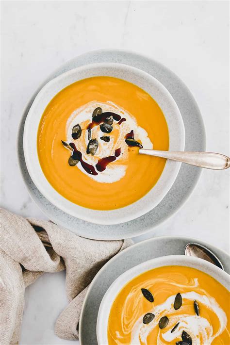 pumpkin-ginger-soup-recipe-healthy-creamy-aline image