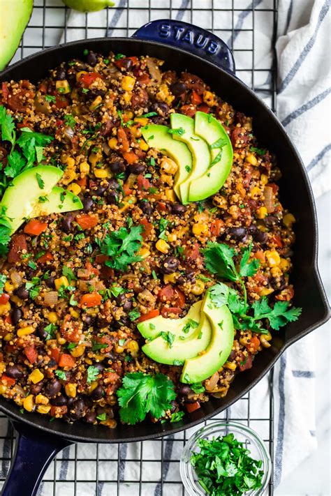 mexican-quinoa-healthy-one-pan-meal-wellplatedcom image